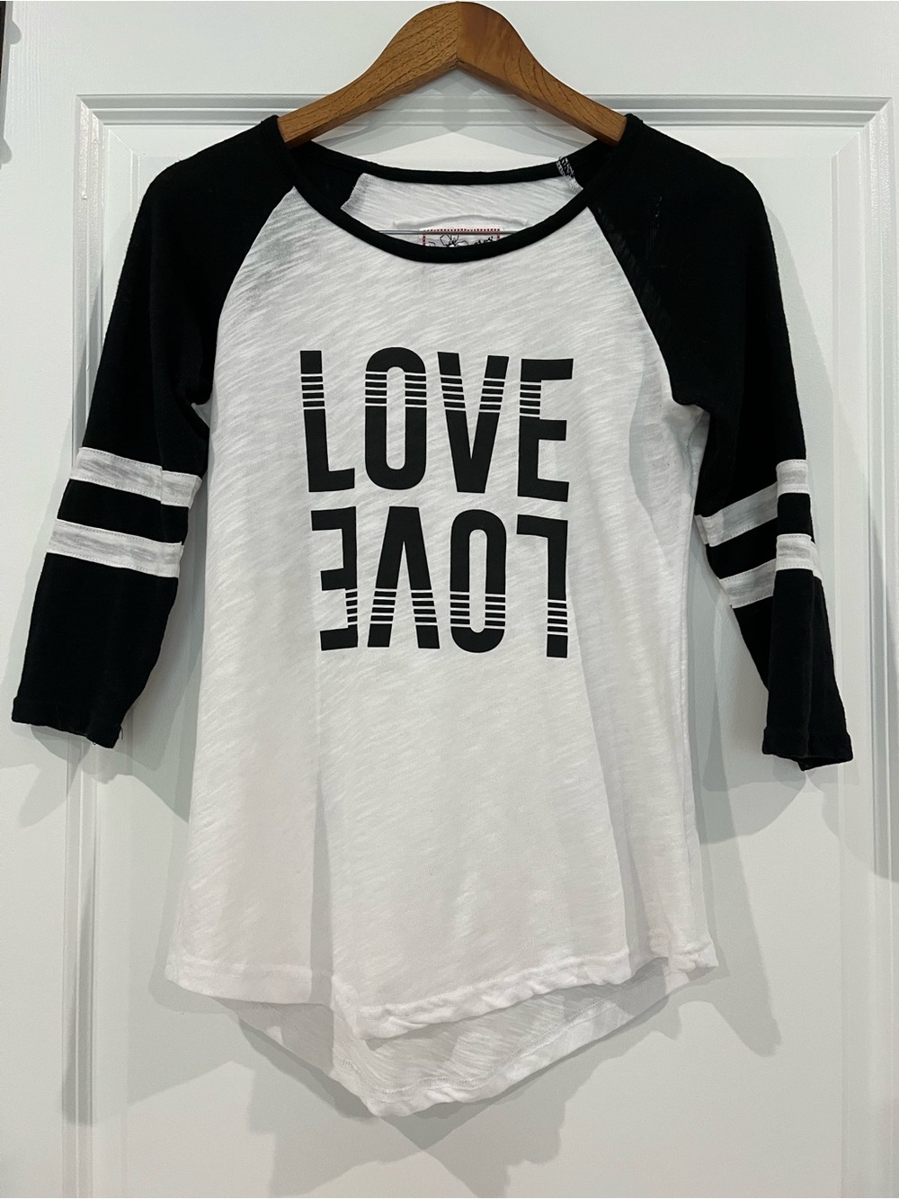 Reflex Black & White 'LOVE' Raglan Tee